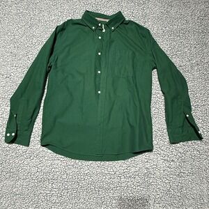 Oxford Men's Luxury Collection Green Button Down Shirt Long Sleeve Size L Pocket